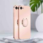 For iPhone SE 2022 / SE 2020 / 8 / 7 Electroplated Frosted TPU Ring Holder Phone Case(Light Pink) - 1