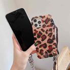 Shell Leopard Texture Phone Case with Lanyard For iPhone 13 mini(Beige White) - 3