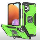 For Samsung Galaxy A32 4G Magnetic Armor Shockproof TPU + PC Phone Case with Metal Ring Holder(Green) - 1