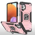 For Samsung Galaxy A32 4G Magnetic Armor Shockproof TPU + PC Phone Case with Metal Ring Holder(Rose Gold) - 1