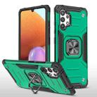 For Samsung Galaxy A32 4G Magnetic Armor Shockproof TPU + PC Phone Case with Metal Ring Holder(Dark Green) - 1