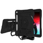 Silicone + PC Tablet Case with Lanyard & Pen slot & Holder For iPad 10.2 2021 / 2020 / 2019 & Air 3 / iPad Pro 10.5(Black) - 1