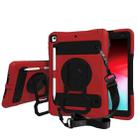 Silicone + PC Tablet Case with Lanyard & Pen slot & Holder For iPad 10.2 2021 / 2020 / 2019 & Air 3 / iPad Pro 10.5(Red) - 1