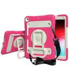 Silicone + PC Tablet Case with Lanyard & Pen slot & Holder For iPad 10.2 2021 / 2020 / 2019 & Air 3 / iPad Pro 10.5(Rose Red) - 1