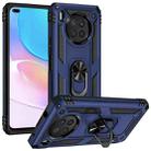 For Huawei nova 8i Shockproof TPU + PC Phone Case with 360 Degree Rotating Holder(Blue) - 1