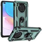 For Huawei nova 8i Shockproof TPU + PC Phone Case with 360 Degree Rotating Holder(Dark Green) - 1