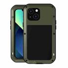 For iPhone 13 mini LOVE MEI Metal Shockproof Life Waterproof Dustproof Protective Phone Case (Army Green) - 1