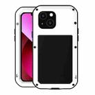 For iPhone 13 LOVE MEI Metal Shockproof Life Waterproof Dustproof Protective Phone Case(White) - 1