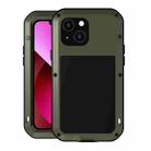 For iPhone 13 LOVE MEI Metal Shockproof Life Waterproof Dustproof Protective Phone Case(Army Green) - 1