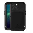 For iPhone 13 Pro LOVE MEI Metal Shockproof Life Waterproof Dustproof Protective Phone Case (Black) - 1