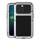 For iPhone 13 Pro LOVE MEI Metal Shockproof Life Waterproof Dustproof Protective Phone Case (Silver) - 1