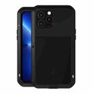 For iPhone 13 Pro Max LOVE MEI Metal Shockproof Life Waterproof Dustproof Protective Phone Case (Black) - 1