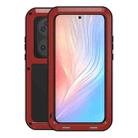 For Huawei P50 Pro LOVE MEI Metal Shockproof Waterproof Dustproof Protective Phone Case without Glass(Red) - 1