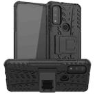 For Motorola Moto G Pure Tire Texture Shockproof TPU+PC Phone Case with Holder(Black) - 1