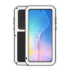 For Huawei P50 LOVE MEI Metal Shockproof Waterproof Dustproof Protective Phone Case with Glass(White) - 1