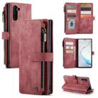 For Samsung Galaxy Note10 CaseMe-C30 Multifunctional Horizontal Flip PU + TPU Phone Case(Red) - 1
