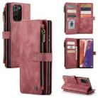 For Samsung Galaxy Note20 CaseMe-C30 Multifunctional Horizontal Flip PU + TPU Phone Case(Red) - 1