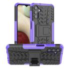 For Samsung Galaxy A13 5G Tire Texture Shockproof TPU+PC Phone Case with Holder(Purple) - 1