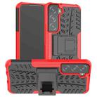 For Samsung Galaxy S22 5G Tire Texture Shockproof TPU+PC Phone Case with Holder(Red) - 1