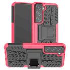 For Samsung Galaxy S22 5G Tire Texture Shockproof TPU+PC Phone Case with Holder(Pink) - 1