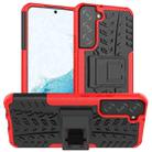 For Samsung Galaxy S22+ 5G Tire Texture Shockproof TPU+PC Phone Case with Holder(Red) - 1