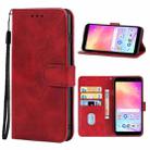 Leather Phone Case For Alcatel TCL A3X A600DL(Red) - 1