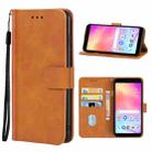 Leather Phone Case For Alcatel TCL A3X A600DL(Brown) - 1