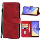 Leather Phone Case For vivo V21e 4G / Y73 2021 Big Hole Version(Red) - 1