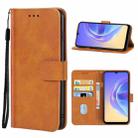 Leather Phone Case For vivo V21e 4G / Y73 2021 Big Hole Version(Brown) - 1
