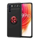 For OPPO K9 Pro Metal Ring Holder 360 Degree Rotating TPU Phone Case(Black Red) - 1