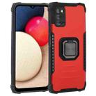 For Samsung Galaxy A03s 164mm Fierce Warrior Series Armor All-inclusive Shockproof Aluminum Alloy + TPU Phone Case with Ring Holder(Red) - 1