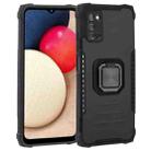 For Samsung Galaxy A03s 166mm Fierce Warrior Series Armor All-inclusive Shockproof Aluminum Alloy + TPU Phone Case with Ring Holder(Black) - 1
