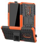 For OPPO Realme X Tire Texture Shockproof TPU+PC Protective Case with Holder(Orange) - 1