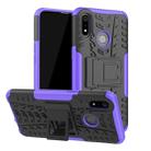 For OPPO Realme 3 Tire Texture Shockproof TPU+PC Protective Case with Holder(Purple) - 1