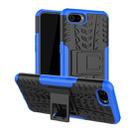 For OPPO Realme C2 Tire Texture Shockproof TPU+PC Protective Case with Holder(Blue) - 1
