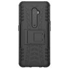 For OPPO Reno2 Tire Texture Shockproof TPU+PC Protective Case with Holder(Black) - 2