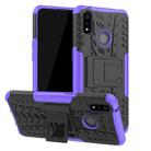 For OPPO Realme 3 Pro Tire Texture Shockproof TPU+PC Protective Case with Holder(Purple) - 1