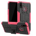 For OPPO Realme 3 Pro Tire Texture Shockproof TPU+PC Protective Case with Holder(Pink) - 1