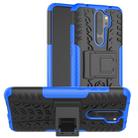 For Xiaomi Redmi Note 8 Pro Tire Texture Shockproof TPU+PC Protective Case with Holder(Blue) - 1