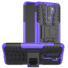 For Xiaomi Redmi Note 8 Pro Tire Texture Shockproof TPU+PC Protective Case with Holder(Purple) - 1
