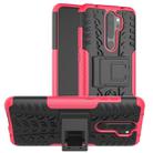 For Xiaomi Redmi Note 8 Pro Tire Texture Shockproof TPU+PC Protective Case with Holder(Pink) - 1