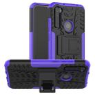 For Xiaomi Redmi Note 8 Tire Texture Shockproof TPU+PC Protective Case with Holder(Purple) - 1