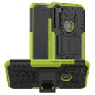 For Xiaomi Redmi Note 8 Tire Texture Shockproof TPU+PC Protective Case with Holder(Green) - 1