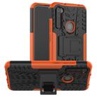 For Xiaomi Redmi Note 8 Tire Texture Shockproof TPU+PC Protective Case with Holder(Orange) - 1