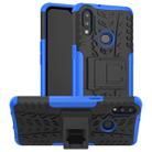 For Galaxy A10s Tire Texture Shockproof TPU+PC Protective Case with Holder(Blue) - 1