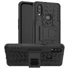For Galaxy A10s Tire Texture Shockproof TPU+PC Protective Case with Holder(Black) - 1