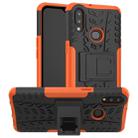 For Galaxy A10s Tire Texture Shockproof TPU+PC Protective Case with Holder(Orange) - 1