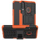 For Galaxy A20s Tire Texture Shockproof TPU+PC Protective Case with Holder(Orange) - 1