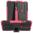 For OnePlus 7T Pro Tire Texture Shockproof TPU+PC Protective Case with Holder(Pink) - 1