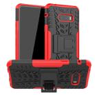 For LG V50S ThinQ 5G / G8X ThinQ Tire Texture Shockproof TPU+PC Protective Case with Holder(Red) - 1